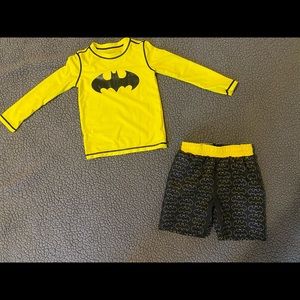 Batman Swim Rash Guard and shorts